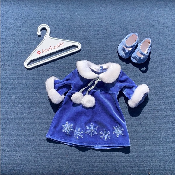 American Girl Other - Rare American girl snow dress and FREE HANGER